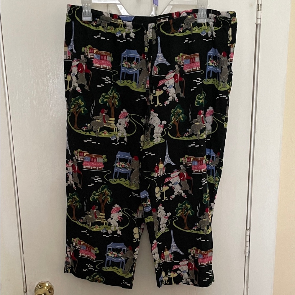 Nick & Nora Paris Poodle Print Crop Pajamas